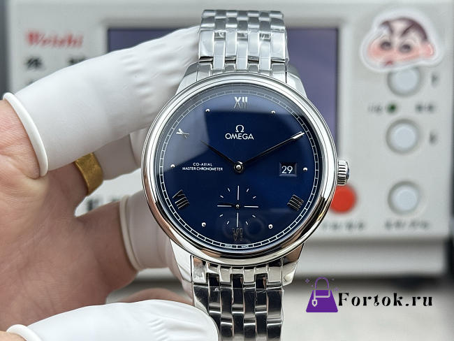 Fortok OMEGA De Ville Prestige Steel On Steel Watch Dark Blue 41mm  - 1