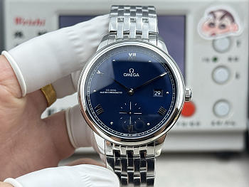 Fortok OMEGA De Ville Prestige Steel On Steel Watch Dark Blue 41mm 