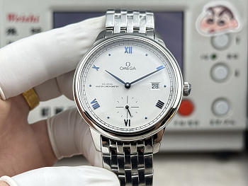 Fortok OMEGA De Ville Prestige Steel On Steel Watch White 41mm 