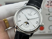 Fortok Rolex Cellini Moonphase Arabic Numeral Dial Watch Black/Silver 40mm - 4