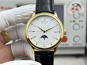 Fortok Rolex Cellini Moonphase Diamond Marker Dial Watch Black/Gold 40mm - 1