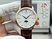 Fortok Rolex Cellini Moonphase Diamond Marker Dial Watch Brown/Rose Gold 40mm - 1