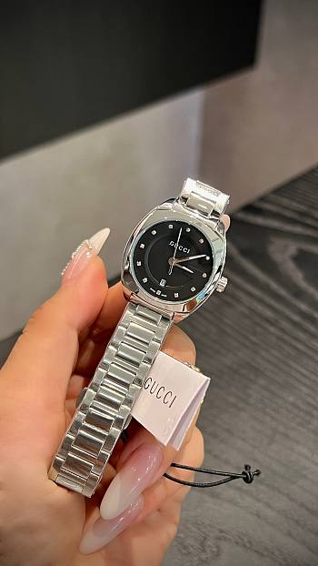 Fortok Gucci GG2570 quartz watch Stainless Steel Black Dial 28mm