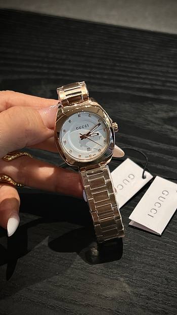 Fortok Gucci GG2570 quartz watch Gold White Dial 28mm
