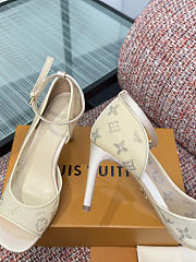 Fortok Louis Vuitton 2026ss Gala model Mesh Beige Heels 8cm - 4