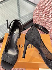 Fortok Louis Vuitton 2026ss Gala model Mesh Black Heels 8cm - 3