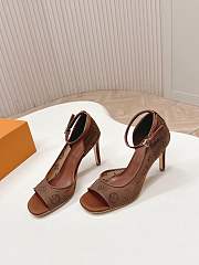 Fortok Louis Vuitton 2026ss Gala model Mesh Brown Heels 8cm - 1