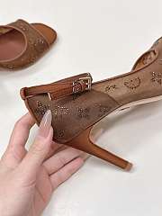 Fortok Louis Vuitton 2026ss Gala model Mesh Brown Heels 8cm - 4