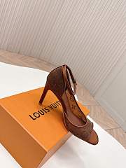 Fortok Louis Vuitton 2026ss Gala model Mesh Brown Heels 8cm - 2