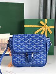 Fortok Goyard Grand Bleu Messenger Bag Blue 16×14×6cm - 1