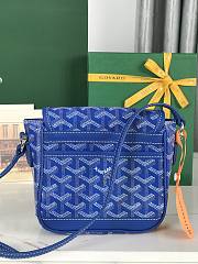 Fortok Goyard Grand Bleu Messenger Bag Blue 16×14×6cm - 5