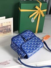 Fortok Goyard Grand Bleu Messenger Bag Blue 16×14×6cm - 4