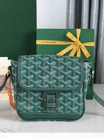 Fortok Goyard Grand Bleu Messenger Bag Green 16×14×6cm