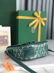 Fortok Goyard Grand Bleu Messenger Bag Green 16×14×6cm - 5