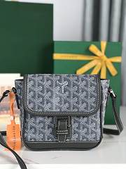 Fortok Goyard Grand Bleu Messenger Bag Grey 16×14×6cm - 1