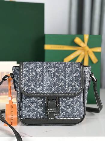 Fortok Goyard Grand Bleu Messenger Bag Grey 16×14×6cm