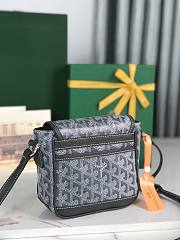 Fortok Goyard Grand Bleu Messenger Bag Grey 16×14×6cm - 4