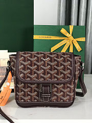 Fortok Goyard Grand Bleu Messenger Bag Burgundy 16×14×6cm - 1