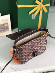 Fortok Goyard Grand Bleu Messenger Bag Burgundy 16×14×6cm - 6