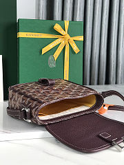 Fortok Goyard Grand Bleu Messenger Bag Burgundy 16×14×6cm - 4