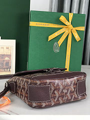 Fortok Goyard Grand Bleu Messenger Bag Burgundy 16×14×6cm - 2