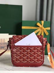 Fortok Goyard Grand Bleu Messenger Bag Red 16×14×6cm - 5
