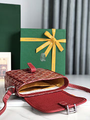 Fortok Goyard Grand Bleu Messenger Bag Red 16×14×6cm - 6