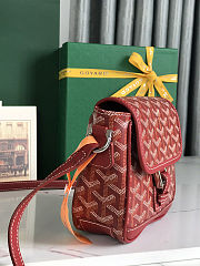 Fortok Goyard Grand Bleu Messenger Bag Red 16×14×6cm - 4