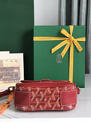 Fortok Goyard Grand Bleu Messenger Bag Red 16×14×6cm - 2