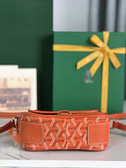 Fortok Goyard Grand Bleu Messenger Bag Orange 16×14×6cm - 5
