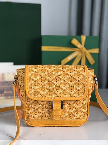 Fortok Goyard Grand Bleu Messenger Bag Yellow 16×14×6cm