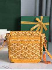 Fortok Goyard Grand Bleu Messenger Bag Yellow 16×14×6cm - 4