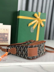 Fortok Goyard Grand Bleu Messenger Bag Brown 16×14×6cm - 6