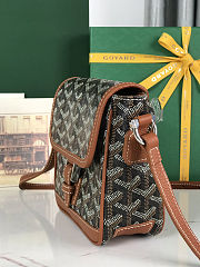 Fortok Goyard Grand Bleu Messenger Bag Brown 16×14×6cm - 4