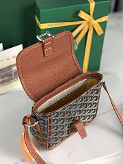 Fortok Goyard Grand Bleu Messenger Bag Brown 16×14×6cm - 2