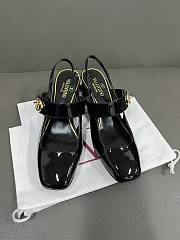 Fortok Valentino Garavani VLogo Locker Black Patent Leather Heels 6.5cm - 1