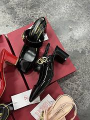 Fortok Valentino Garavani VLogo Locker Black Patent Leather Heels 6.5cm - 5