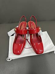 Fortok Valentino Garavani VLogo Locker Glossy Leather Red Heels 6.5cm - 1