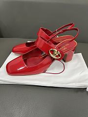 Fortok Valentino Garavani VLogo Locker Glossy Leather Red Heels 6.5cm - 5