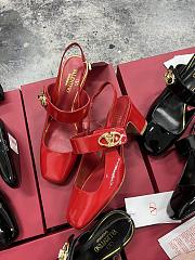Fortok Valentino Garavani VLogo Locker Glossy Leather Red Heels 6.5cm - 2