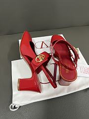 Fortok Valentino Garavani VLogo Locker Glossy Leather Red Heels 6.5cm - 3