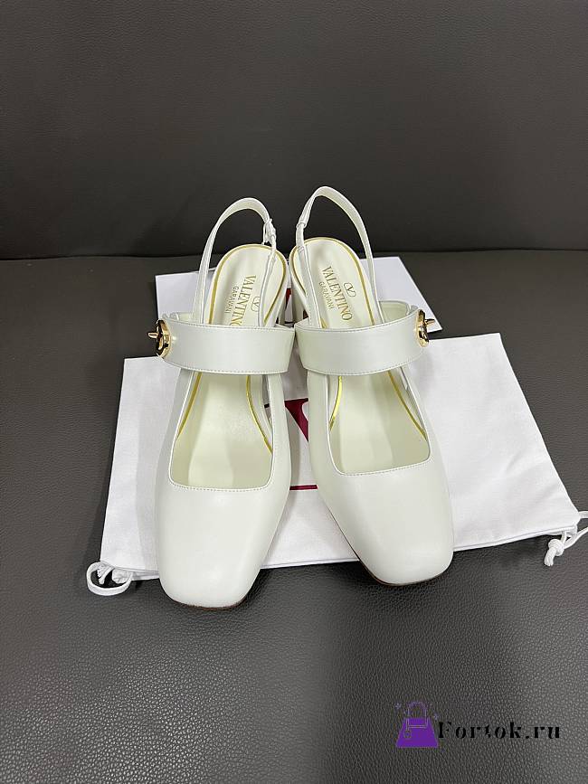 Fortok Valentino Garavani VLogo Locker White Heels 6.5cm - 1
