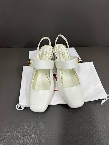 Fortok Valentino Garavani VLogo Locker White Heels 6.5cm