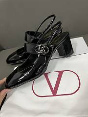 Fortok Valentino Garavani VLogo Locker Glossy Leather Black Heels 6.5cm - 2