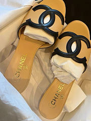 Fortok Chanel CC Logo Slide Mules Beige Brown - 6