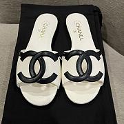 Fortok Chanel CC Logo Slide Mules White - 6