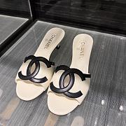 Fortok Chanel CC Logo Slide Mules White - 4