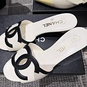 Fortok Chanel CC Logo Slide Mules White - 3