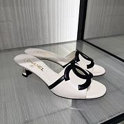 Fortok Chanel CC Logo Slide Mules White - 2