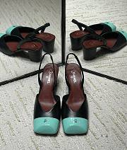 Fortok Chanel 2026ss Slingback pumps Square-toed Black-Mint  - 1